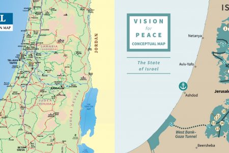 Map of palestine and israel